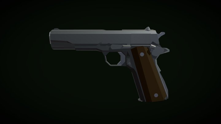 Lowpoly Kault M1911-A1 3D Model