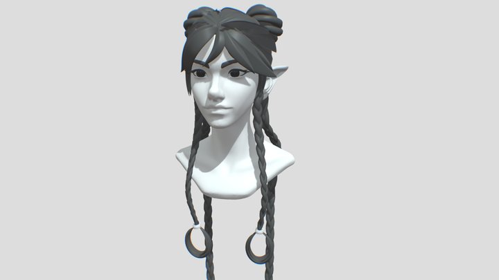 female elf head 3D Model