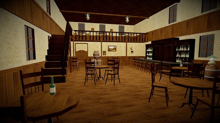 Saloon Modular Interior (Assembled) 3D Model