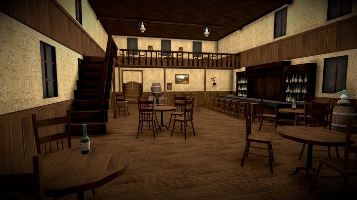 Saloon Modular Interior (Assembled) 3D Model