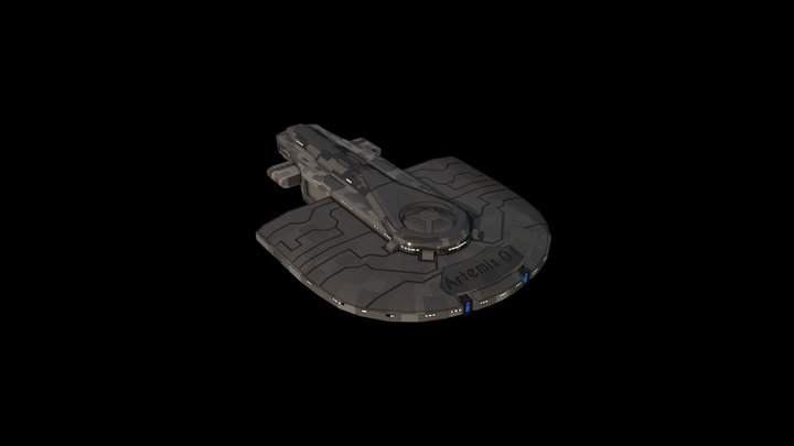 Artemis class heavy research cruiser 3D Model