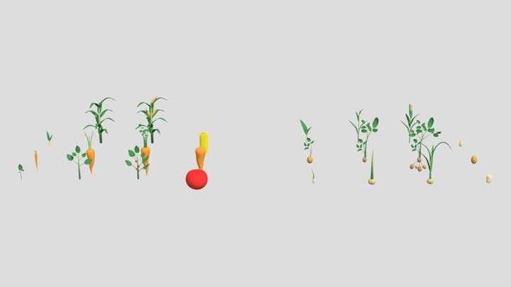 Lowpoly 3D Crops Asset Pack 3D Model