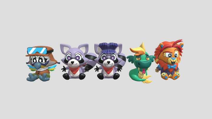 Indigo park new plushies pack 3D Model