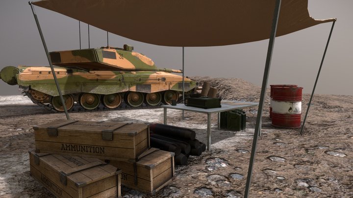 Challenger 2 - Shooting Range 3D Model