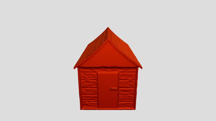 OO Gauge Wooden Tool Shed 3D Model