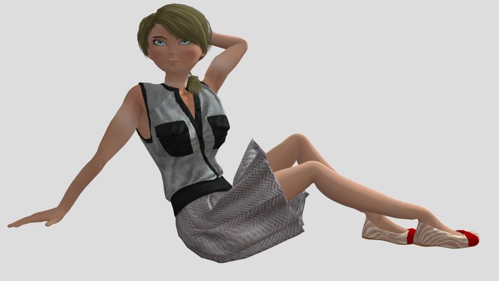 Lucy Laying Pose 3D Model