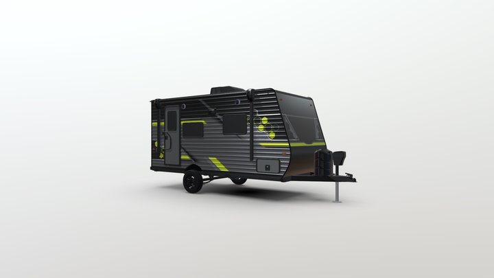 METAL TRAVEL TRAILER 3D Model