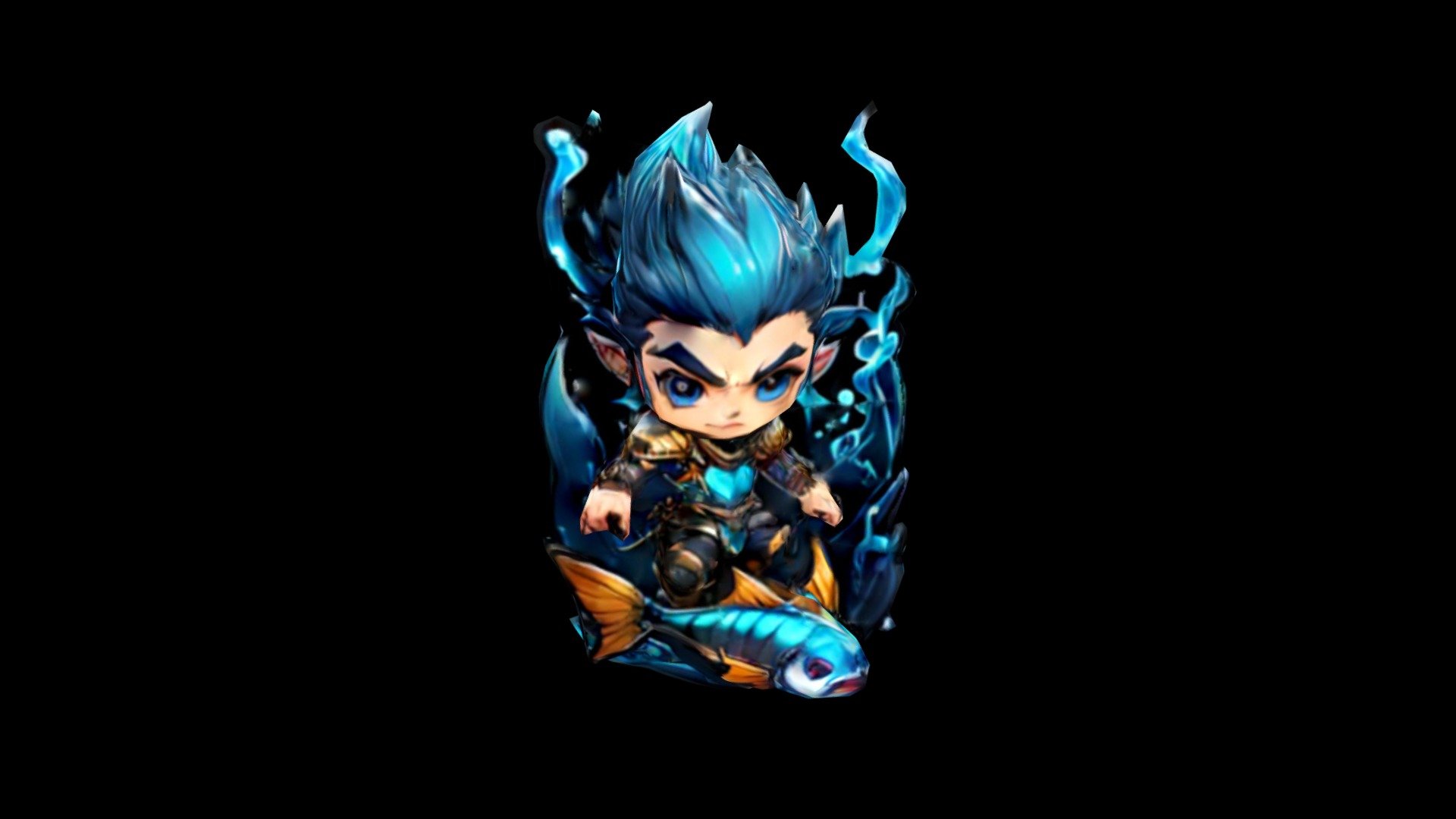 Illustration of fantasy character on a fish. - Download Free 3D model ...