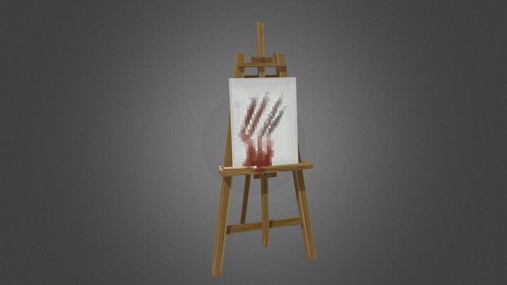 Low Poly Easel 3D Model
