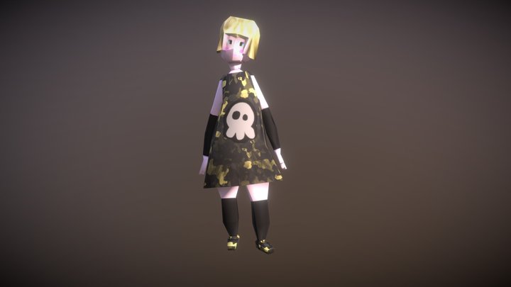 PSX Lowpoly Girl 3D Model