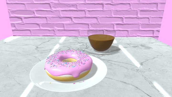 Donut and Coffee 3D Model