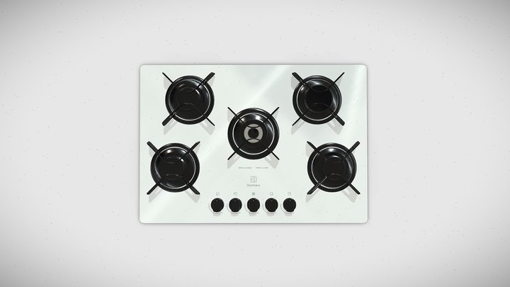 Cooktop 5bc Electrolux White 3D Model