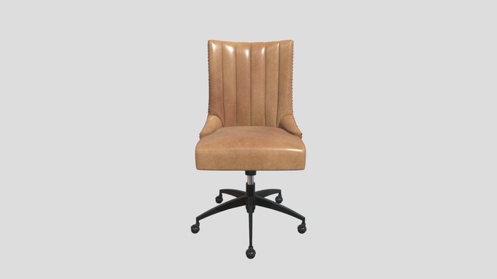 Leather Office Chair in Black Tan 3D Model