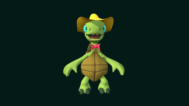 Cute Turtle 3D Model