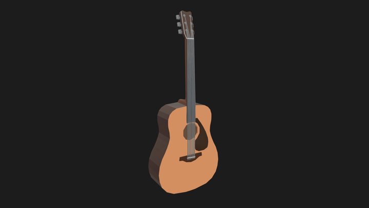Low-Poly Acoustic Guitar 3D Model