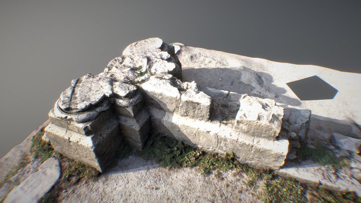 Ruined Wall Base, abbaye des chateliers 3D Model
