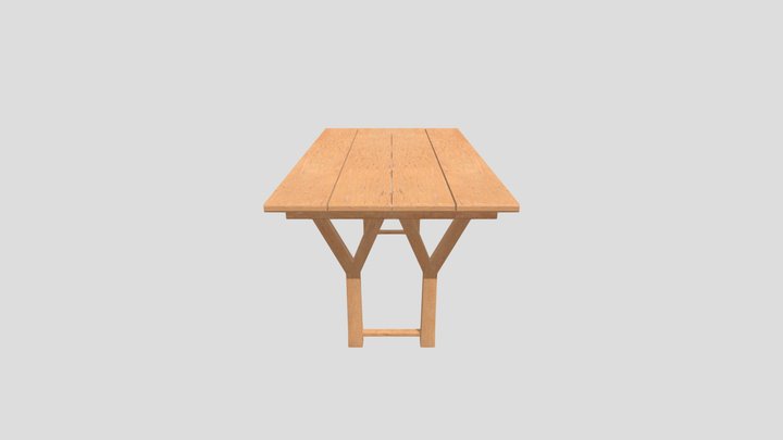 wooden table 01 3D Model