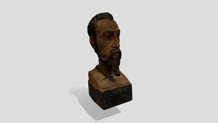Wooden Head of Don Quixote 3D Model