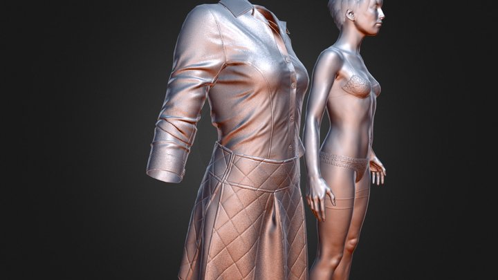 Calosc Kobieta Rzezba 3D Model