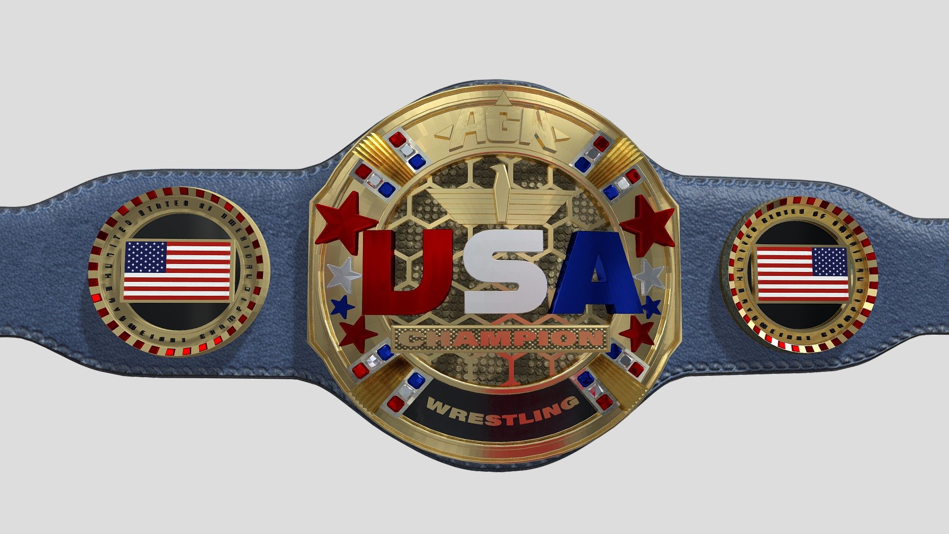 AGW USA HEAVYWEIGHT CHAMPIONSHIP BELT Download Free 3D model by RadioactiveAG [e71755f