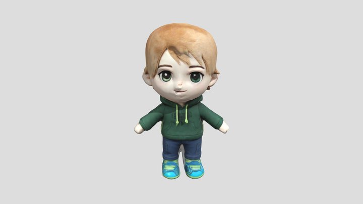 Green Hoodie Buddy 3D Model