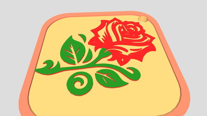ROSE KEYCHAIN 3D Model