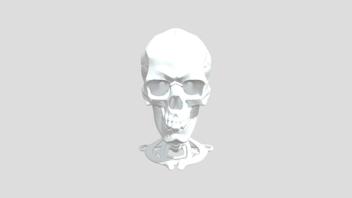 Low poly angular skeleton head 3D Model
