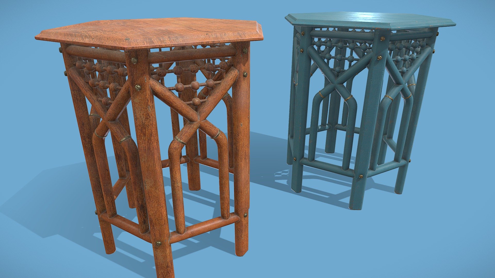 1800s Stick and Ball End Tables Type A - Download Free 3D model by Mad ...