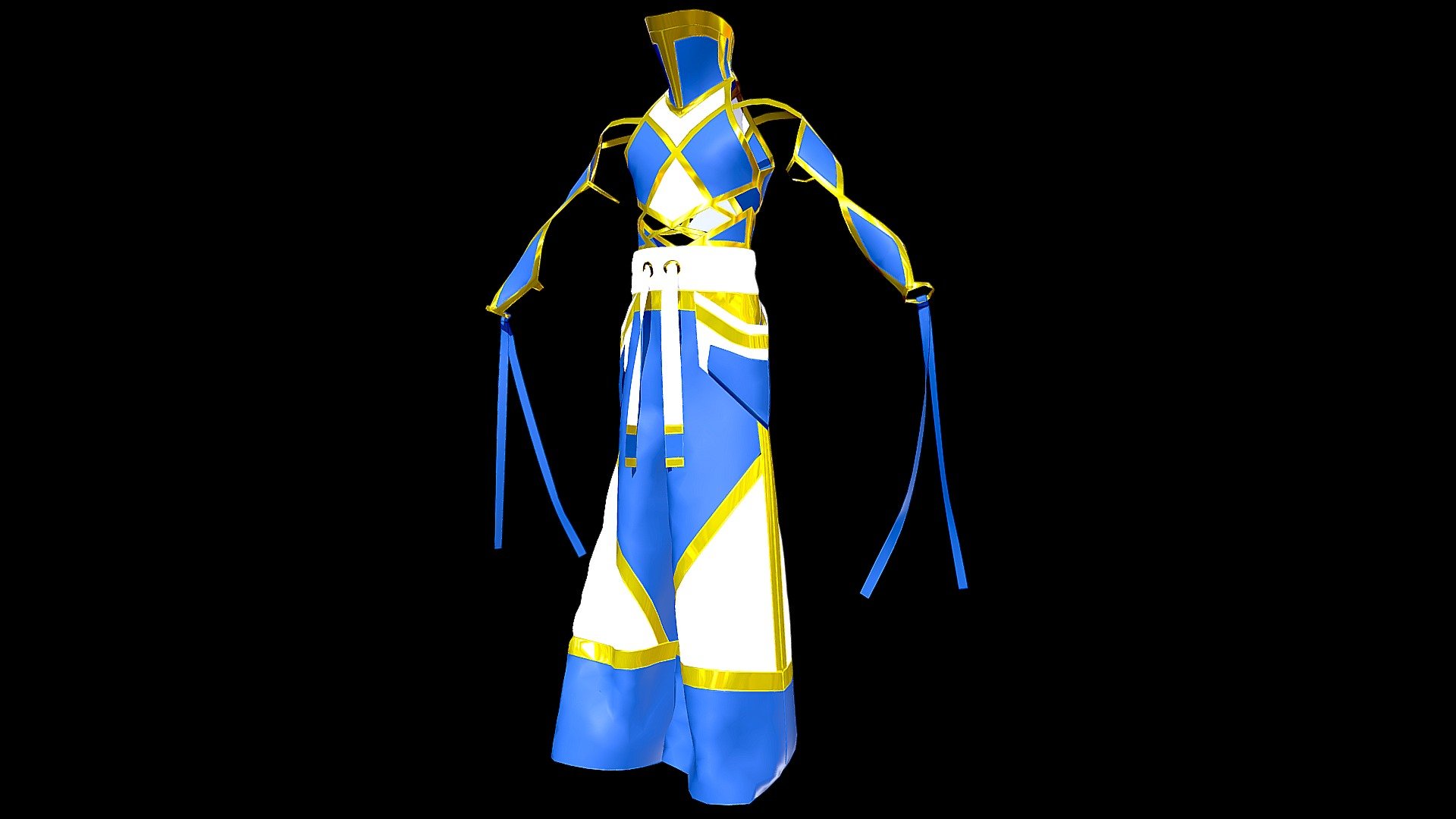 Full Outfit - Gilded Sci-Fi Top + Pants — Sketchfab embed 3D viewer