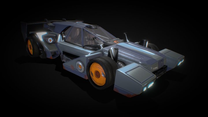 Cyberpunk sportcar #1 3D Model