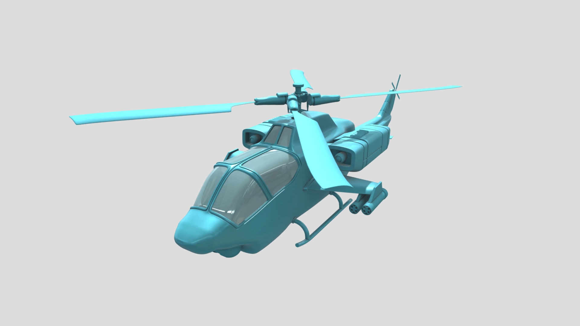 3D model Military Helicopter - This is a 3D model of the Military Helicopter. The 3D model is about a helicopter in the sky.
