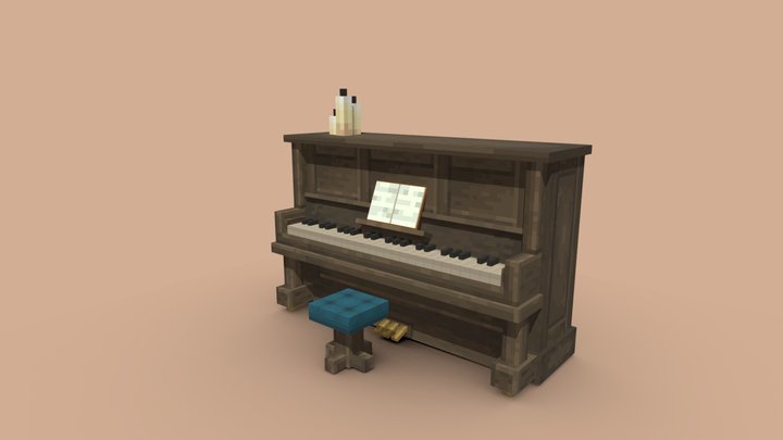 Minecraft Old Piano 3D Model