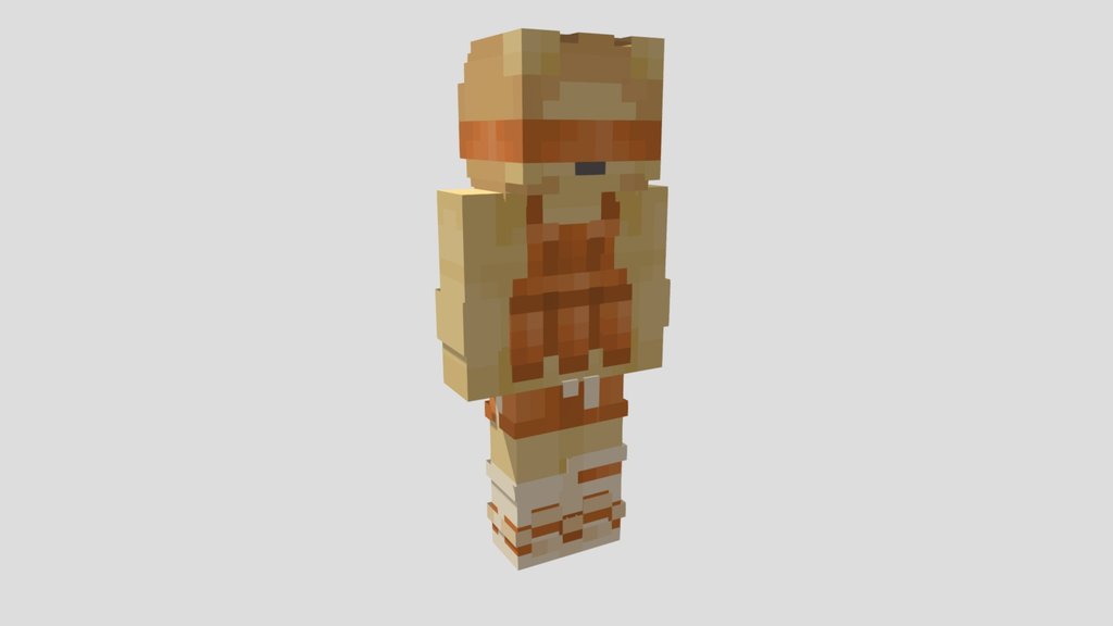 ManePear 3D Model – Minecraft Style Character