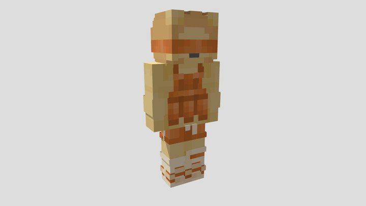 ManePear 3D Model – Minecraft Style Character