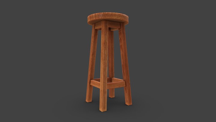 Bench Wood - Game 3D Model