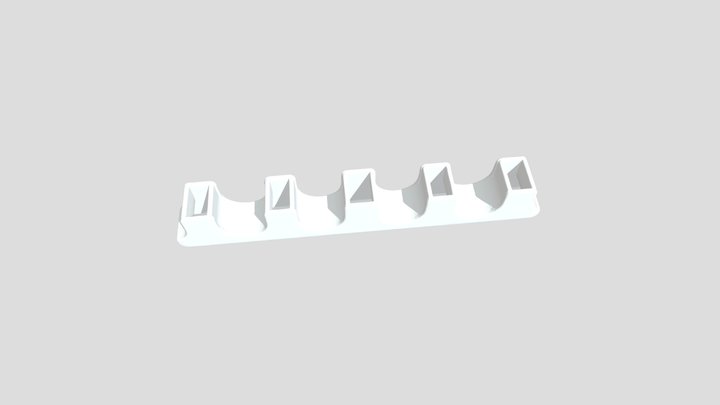 Minimalist Desk Cable Organizer 5 Slot Design 3D Model