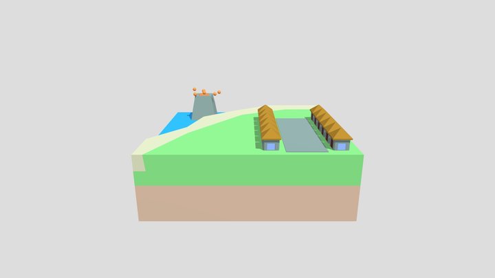 Low Poly Land 3D Model