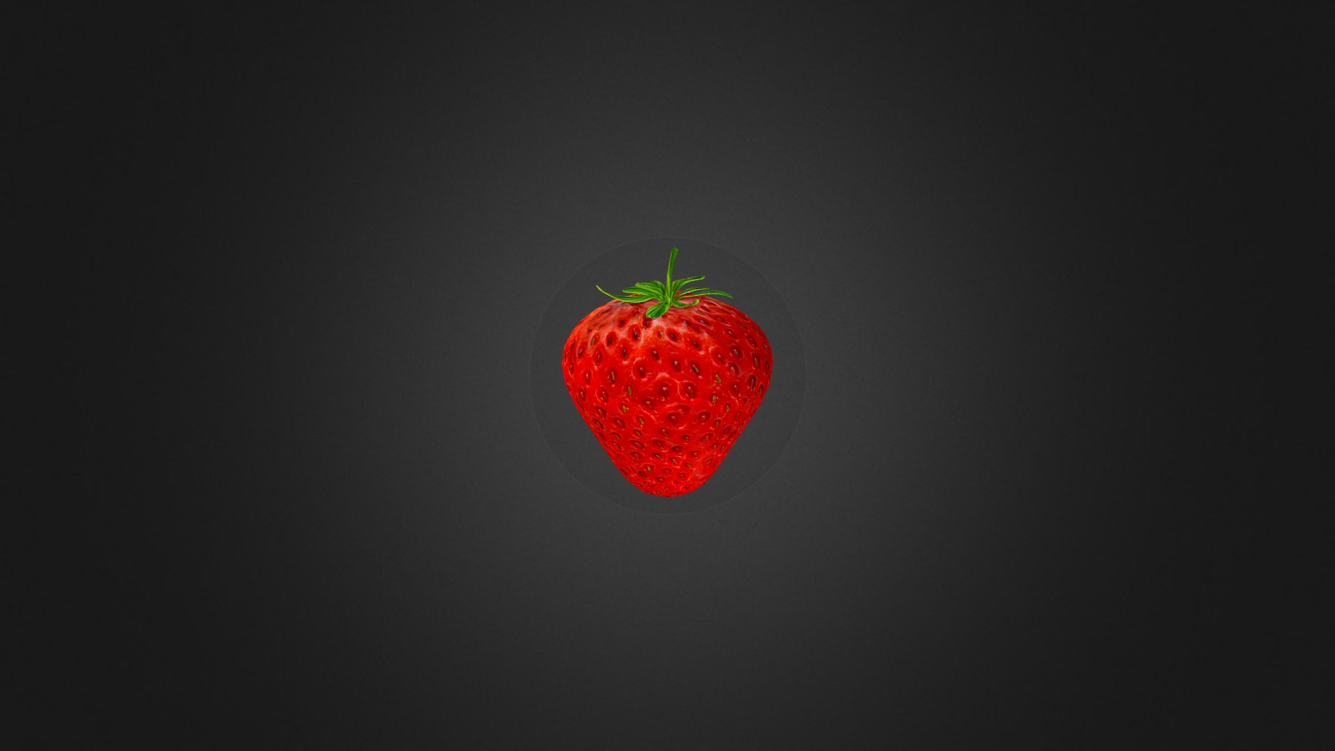 3D model Strawberry - This is a 3D model of the Strawberry. The 3D model is about a red strawberry with green stems.