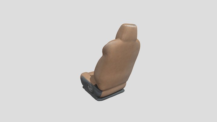 Brown Leather Car Seat 3D Model