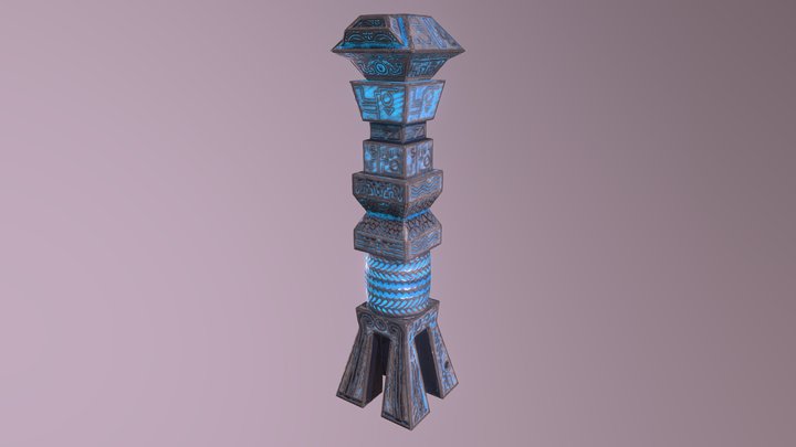 Sci-fi Pillar 3D Model