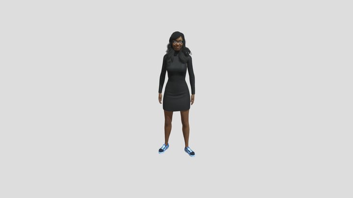Black Girl Avatar with Animated Hand Motions 3D Model