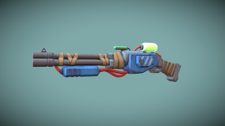 Cartoon Shotgun 3D Model