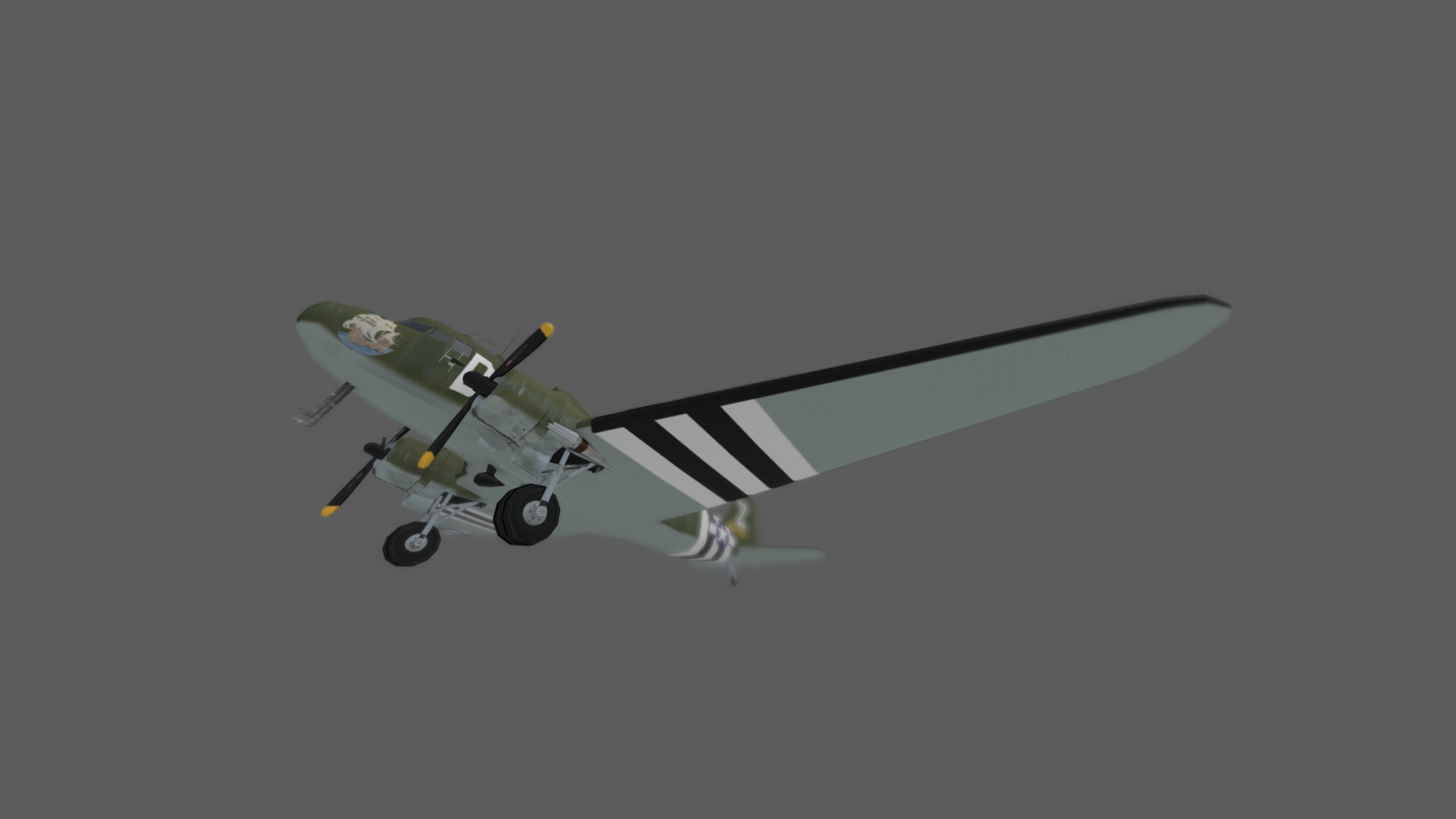 3D model C-47 - This is a 3D model of the C-47. The 3D model is about a drone flying in the sky.