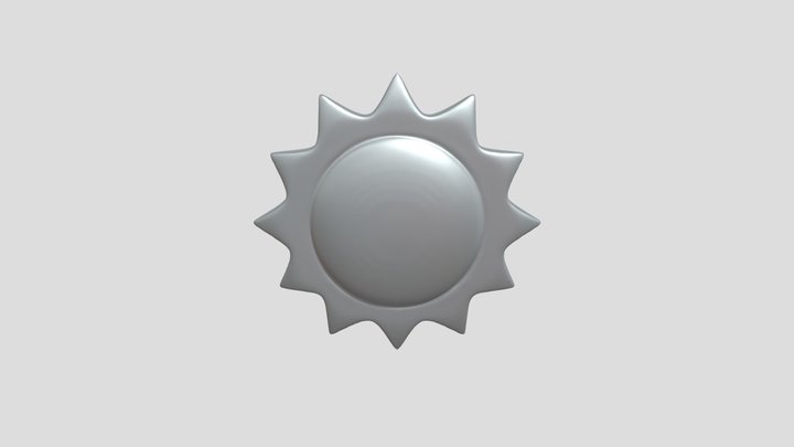 sun symbol with rays 3D Model