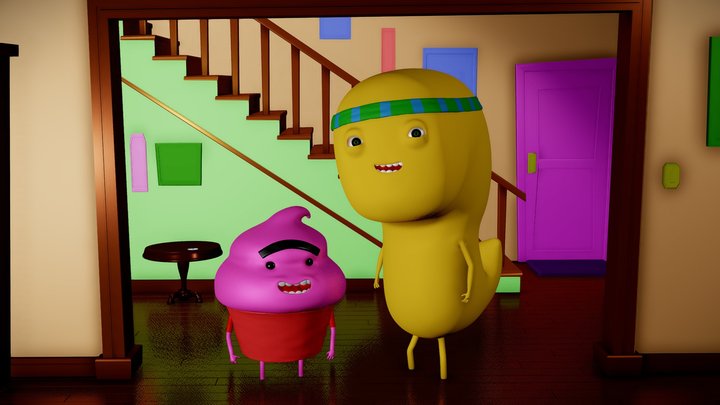 Cupcake & Dino in 3D! 3D Model