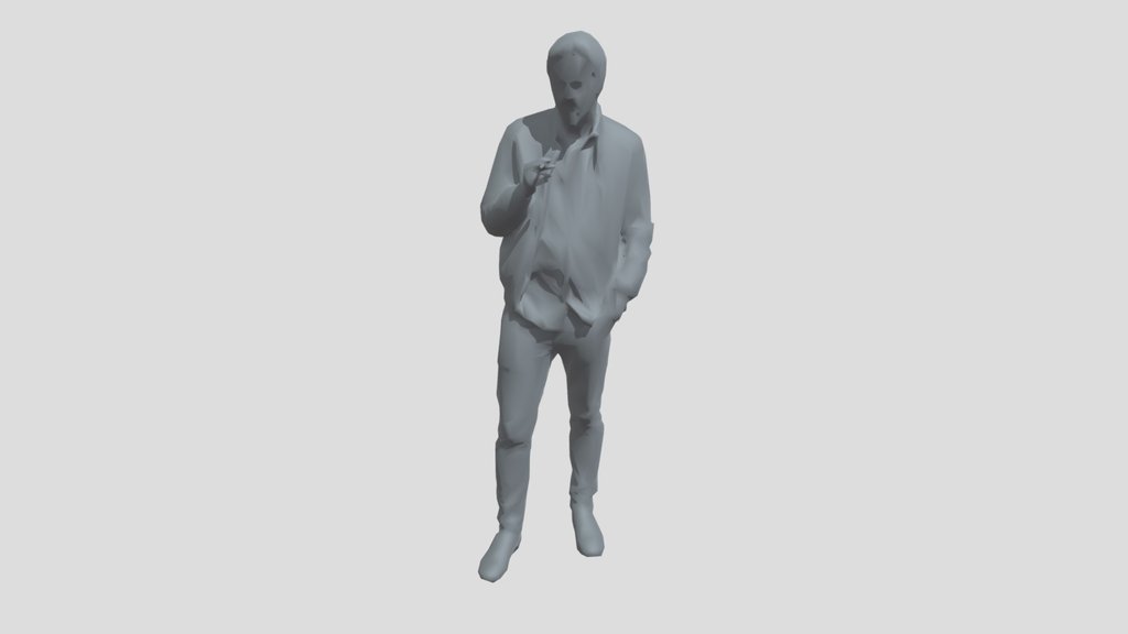 Lowpoly Smoking Male