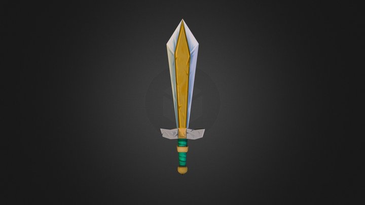 Hand Painted Sword 3D Model