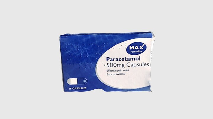 Blue Paracetamol Packet 3D Model