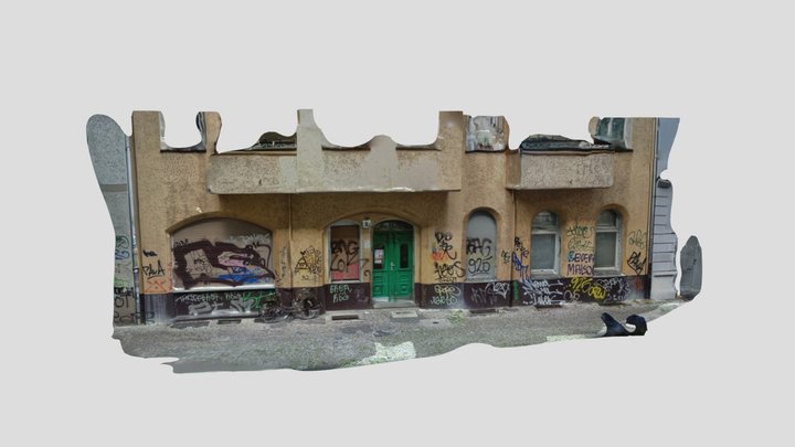 Graffiti Berlin House H-Street Nr3 3D Model