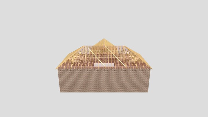 T inter-section trussed rafter roof 3D Model